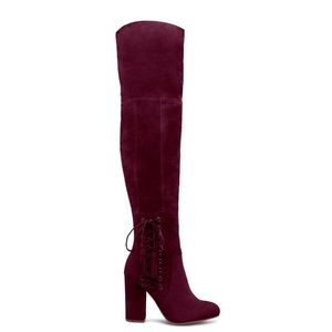 Bordeaux over the knee boots